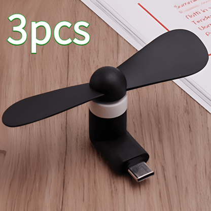 Mini prijenosni ventilatori za telefon – Tip-C priključak s podesivim kutom