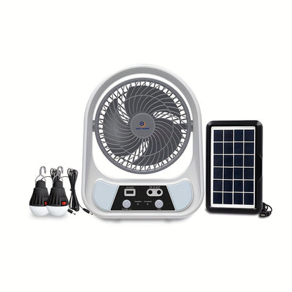 Prijenosni solarni ventilator i noćno svjetlo – Višenamjenski i punjivi
