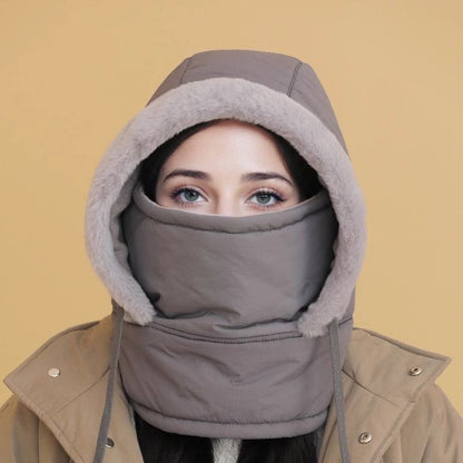 Gorro térmico de inverno com cobertura facial integrada