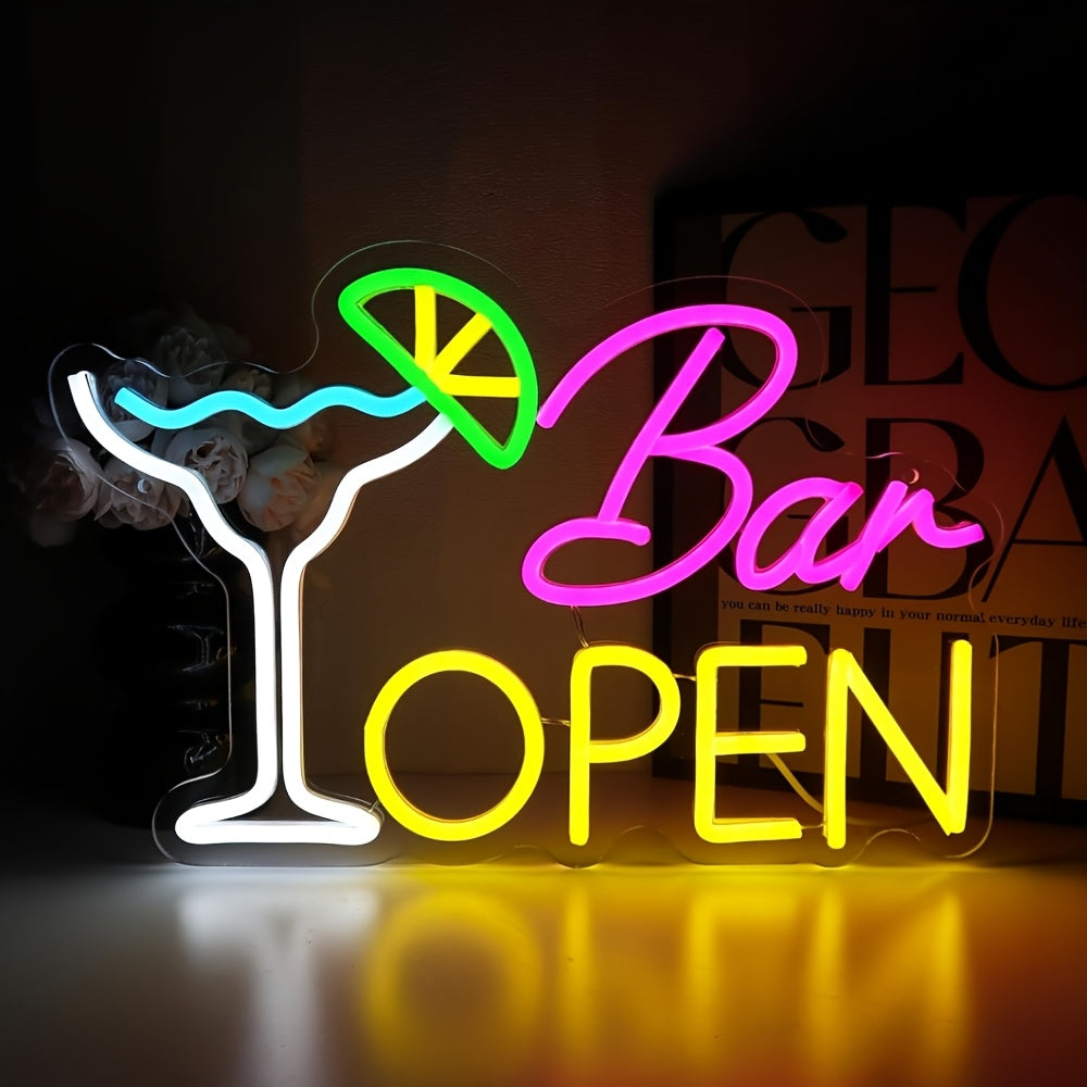 Osvijetljena ploča "Bar otvoren" – ugodna dekoracija