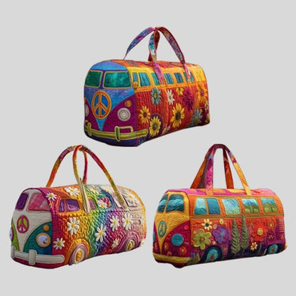 Bolsa de viaje acolchada con diseño floral y correa ajustable