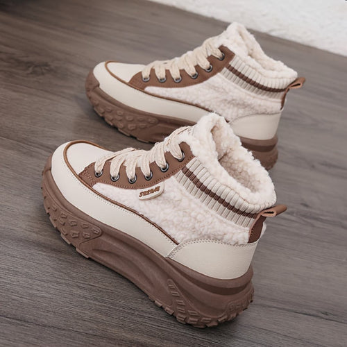 Zapatillas deportivas de invierno para mujer con forro cálido