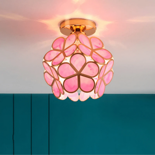 Candeeiro de teto decorativo com motivo floral