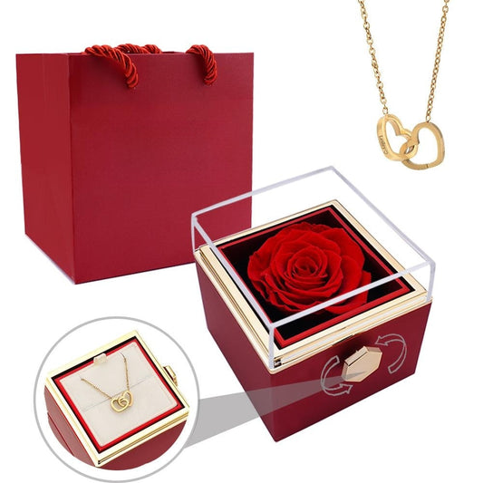 Caja de flores de Cupido: Rosa Eterna con grabado para San Valentín