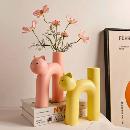Jarrón decorativo para gatos de cerámica