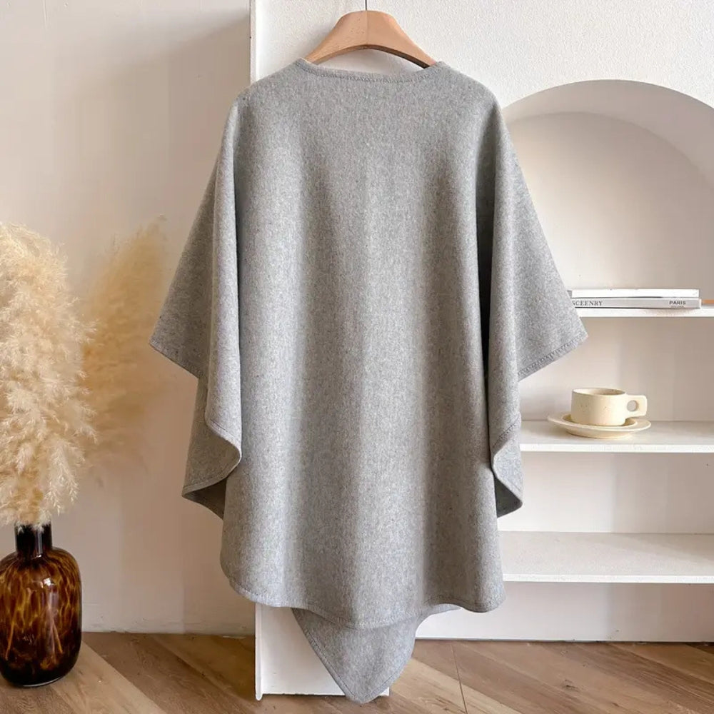Eleganter Damen-Poncho mit Gürtel für kühle Tage