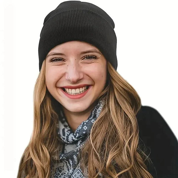 Wintermütze mit Umschlag und glattem Innenfutter für kalte Tage