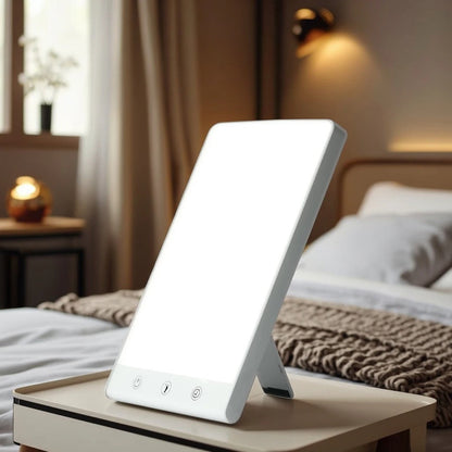 Lámpara de luz diurna de 10.000 lux, con brillo regulable y soporte de mesa