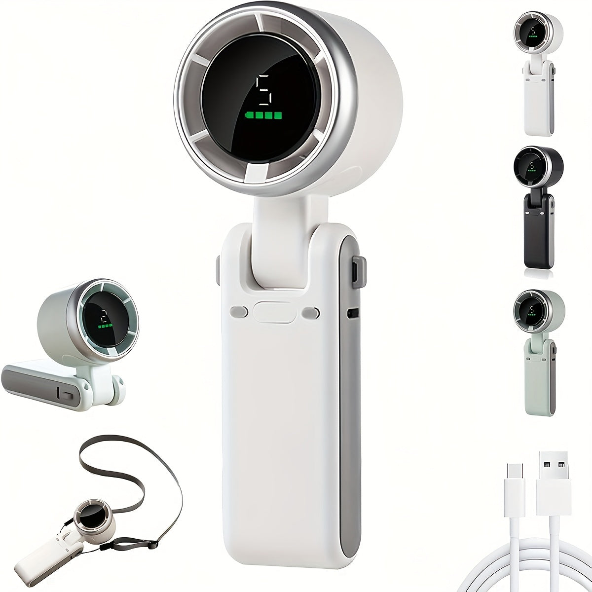 Kompaktni turbo ručni ventilator – 3-u-1 USB punjivi s 5 brzina