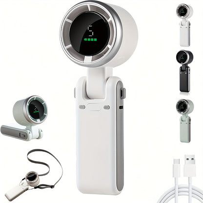 Kompaktni turbo ručni ventilator – 3-u-1 USB punjivi s 5 brzina