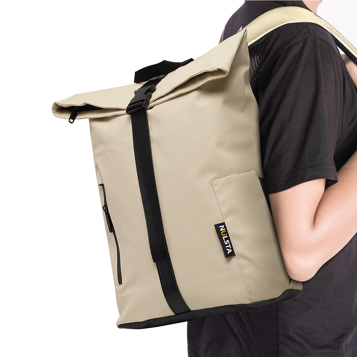 Mochila enrollable ligera con varios compartimentos