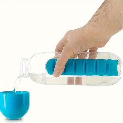 Botella de agua con pastillero integrado para 7 días
