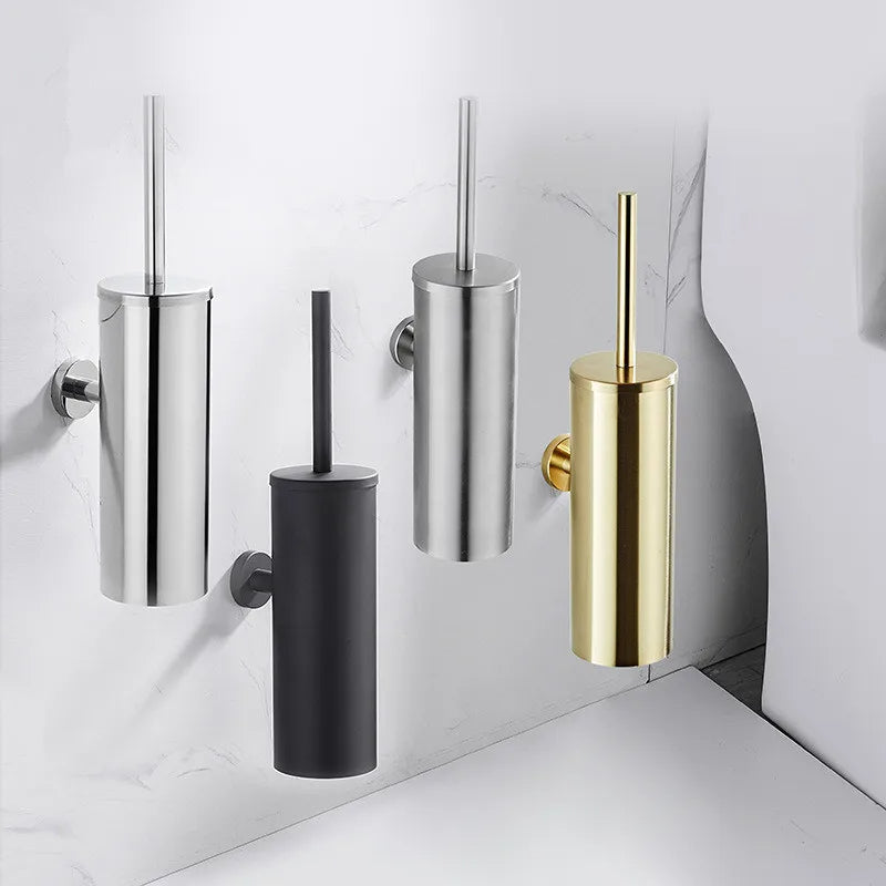 Escobilla de baño de pared con soporte de acero inoxidable