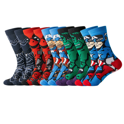 Conjunto de meias com estampados de desenhos animados - Conforto e estilo com as suas personagens favoritas.