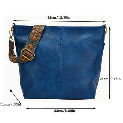 Široka geometrijska torba – Crossbody s velikim kapacitetom i retro štihom