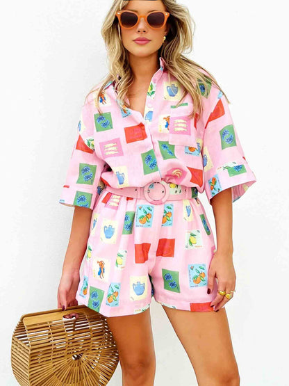 Conjunto Brisa de Verão – Blusa e Calções Alegres