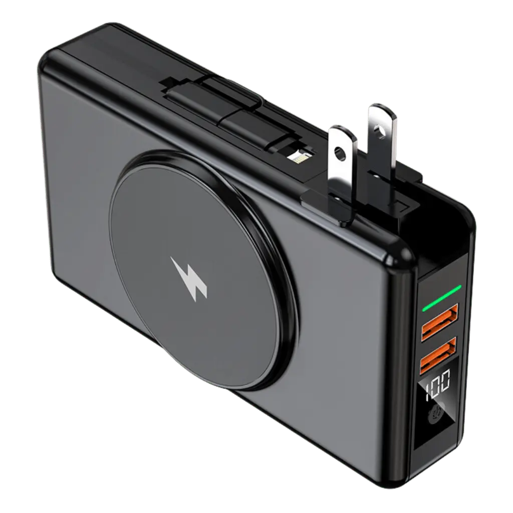 EnergieMate 5-in-1 Powerbank – Schlanker Reisebegleiter mit 15.000mAh
