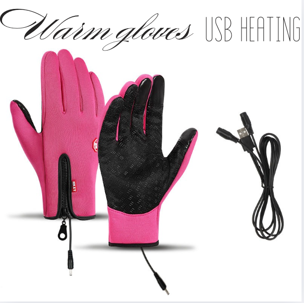Beheizbare Touchscreen-Handschuhe mit USB-Anschluss für Winteraktivitäten