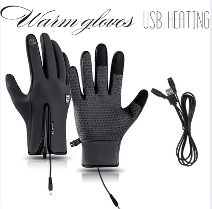 Beheizbare Touchscreen-Handschuhe mit USB-Anschluss für Winteraktivitäten