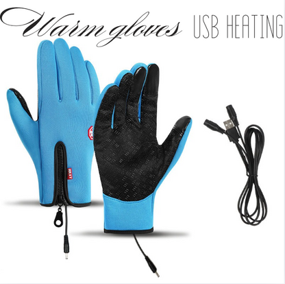 Beheizbare Touchscreen-Handschuhe mit USB-Anschluss für Winteraktivitäten