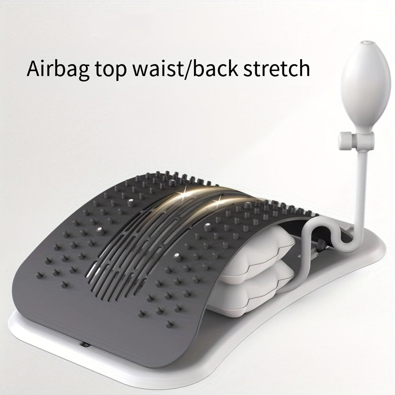 Suporte lombar RelaxBack com múltiplos níveis de ajuste para maior conforto e relaxamento.