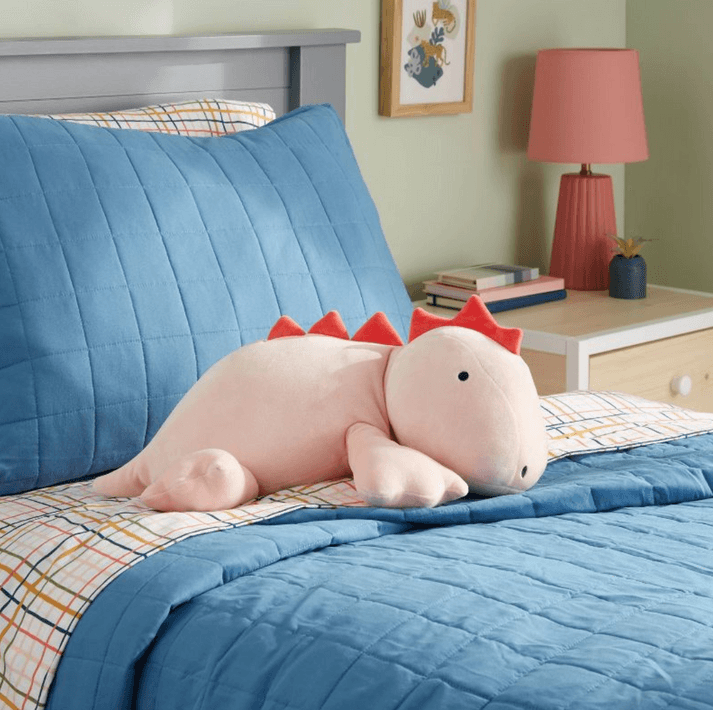 DinoKuschel para crianças - Dinossauro de peluche com peso para conforto e aconchego.