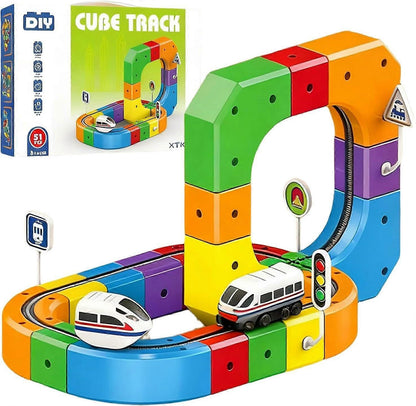 Pista de carreras de dados DIY con tren