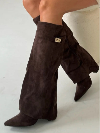 Botas de ante de lujo por encima de la rodilla para mujer: comodidad y clase