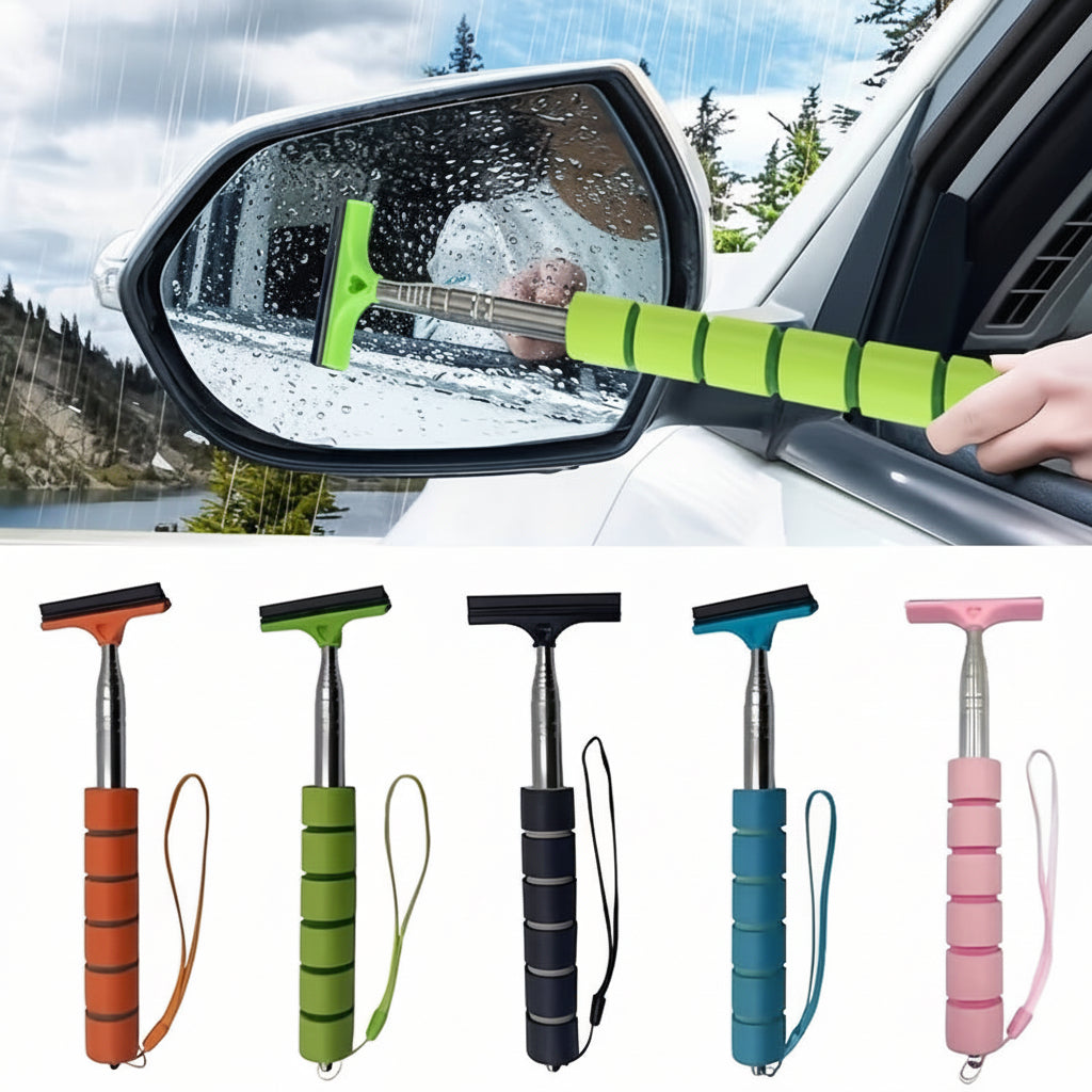Limpador retrátil de espelhos laterais para automóvel