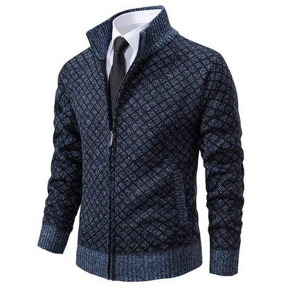 Chaqueta clásica de punto tipo cárdigan: elegante y cómoda.
