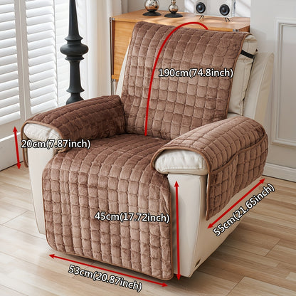 Protector de felpa para sillón con cubierta para reposabrazos