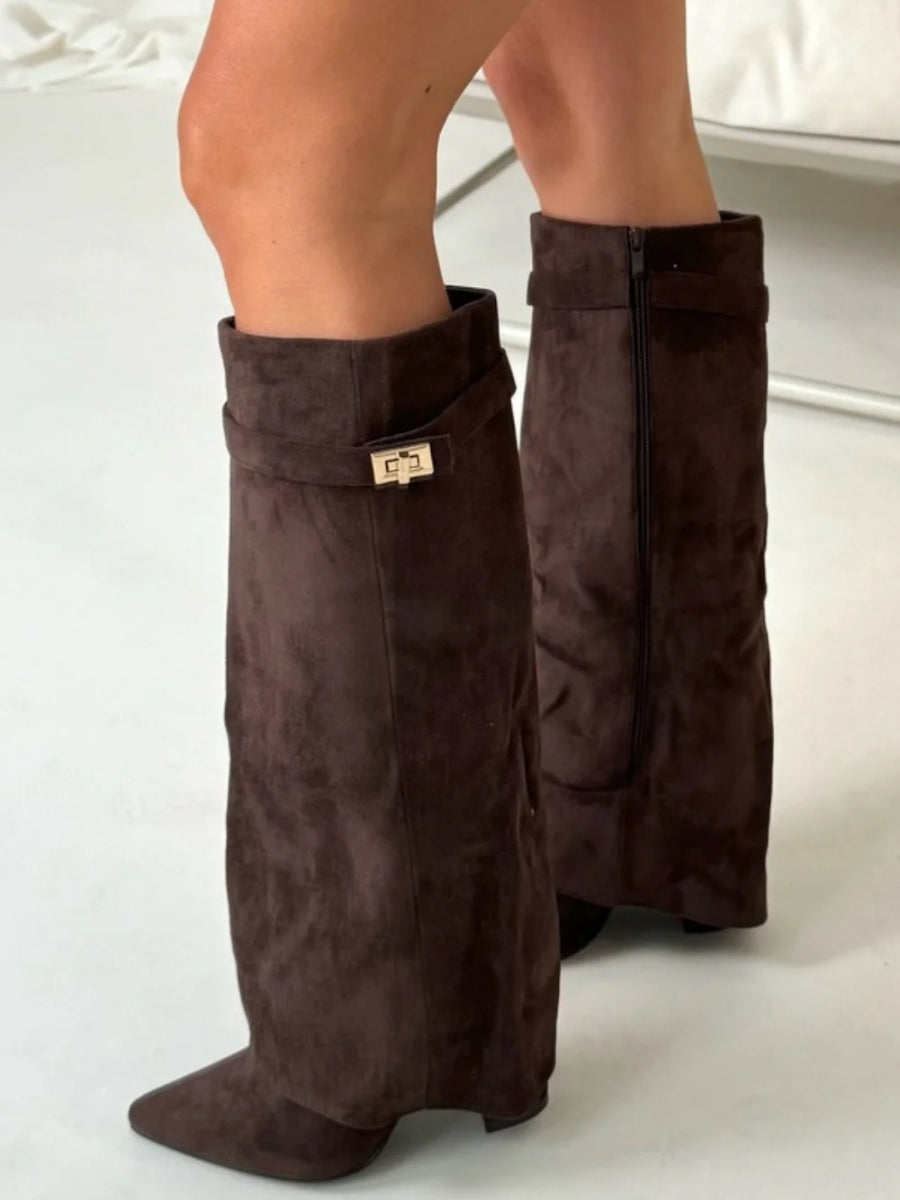 Botas de ante de lujo por encima de la rodilla para mujer: comodidad y clase