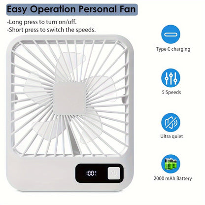 Eritex prijenosni stolni ventilator – Sklopiv s 5 brzina