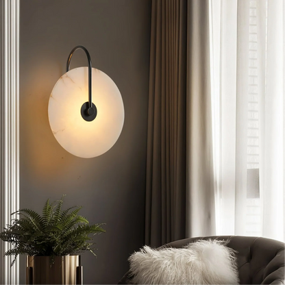 Aplique de pared LED minimalista de alabastro