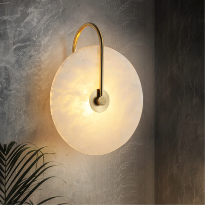 Aplique de pared LED minimalista de alabastro