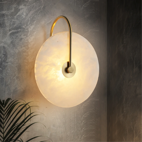 Aplique de pared LED minimalista de alabastro