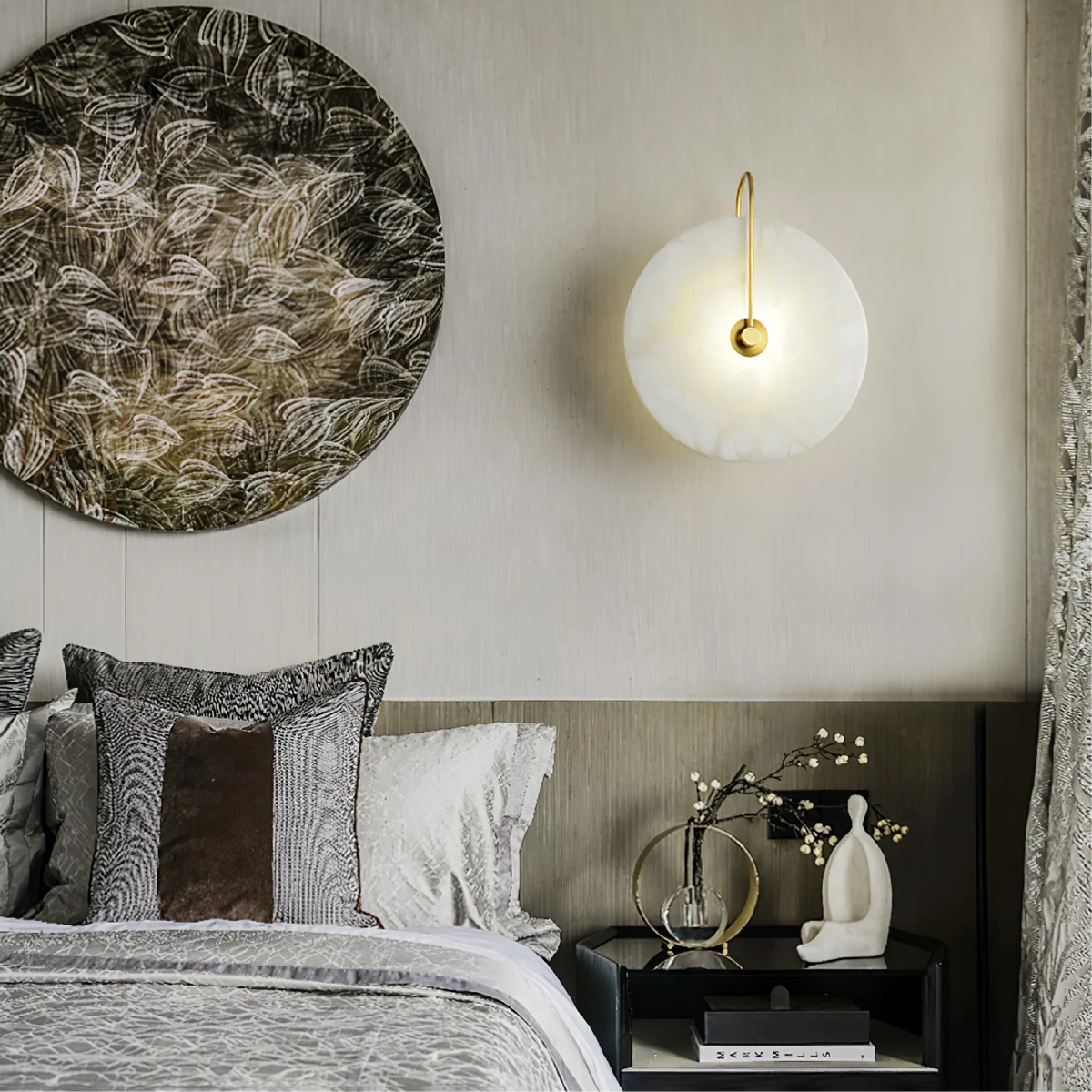 Aplique de pared LED minimalista de alabastro