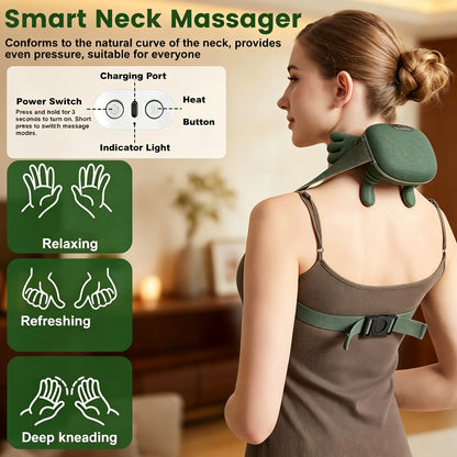 Masajeador eléctrico para cuello y hombros con función de calor