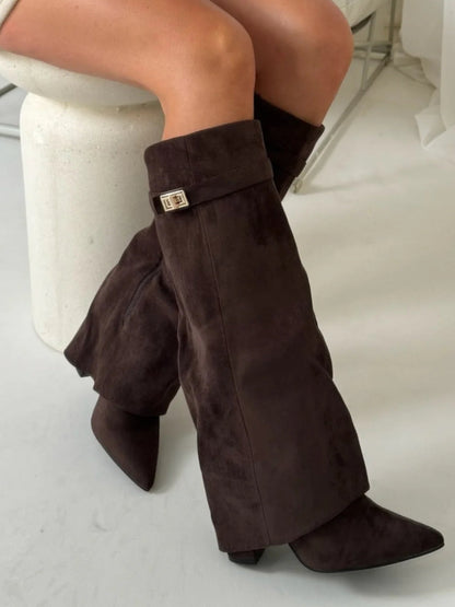 Botas de ante de lujo por encima de la rodilla para mujer: comodidad y clase