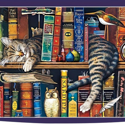 Rompecabezas de gato en estantería: para amantes de los rompecabezas y los gatos