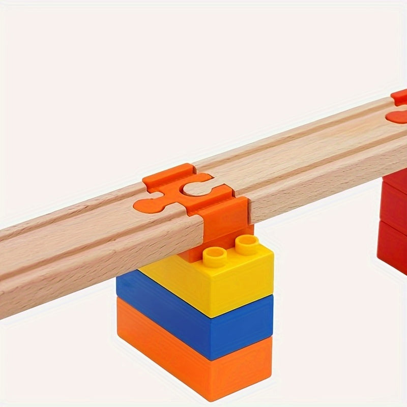 Set od 7-14 šarenih drvenih adaptera za tračnice – Podesivi spojni elementi za modelarstvo