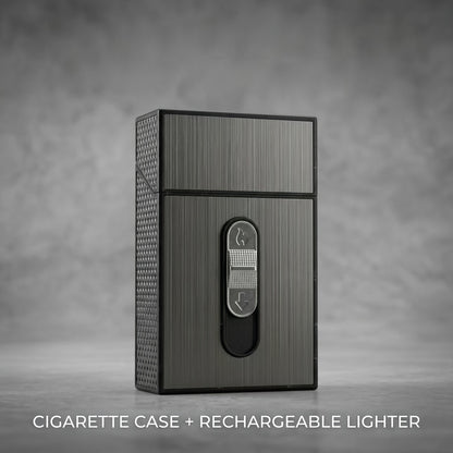 Estuche de cigarrillos 2 en 1 con encendedor USB integrado
