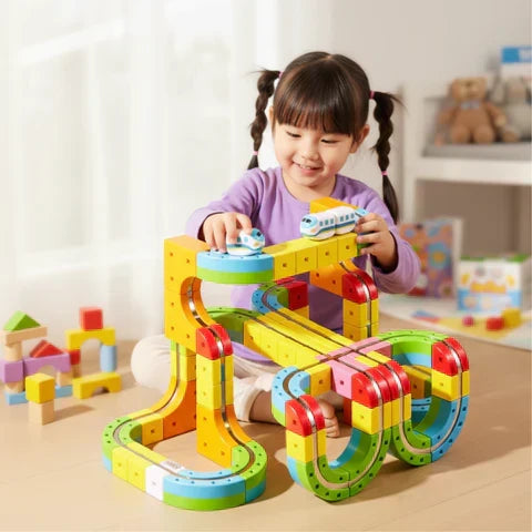 Pista de carreras de dados DIY con tren