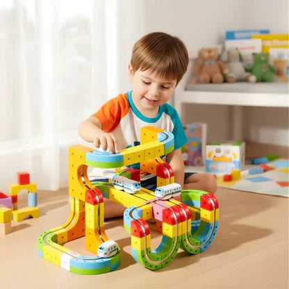 Pista de carreras de dados DIY con tren