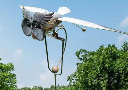 Gerador Eólico em Forma de Pássaro em Metal - Enfeites Decorativos para Jardim