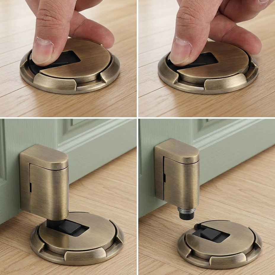 Mechaniczny stoper do drzwi z blokadą