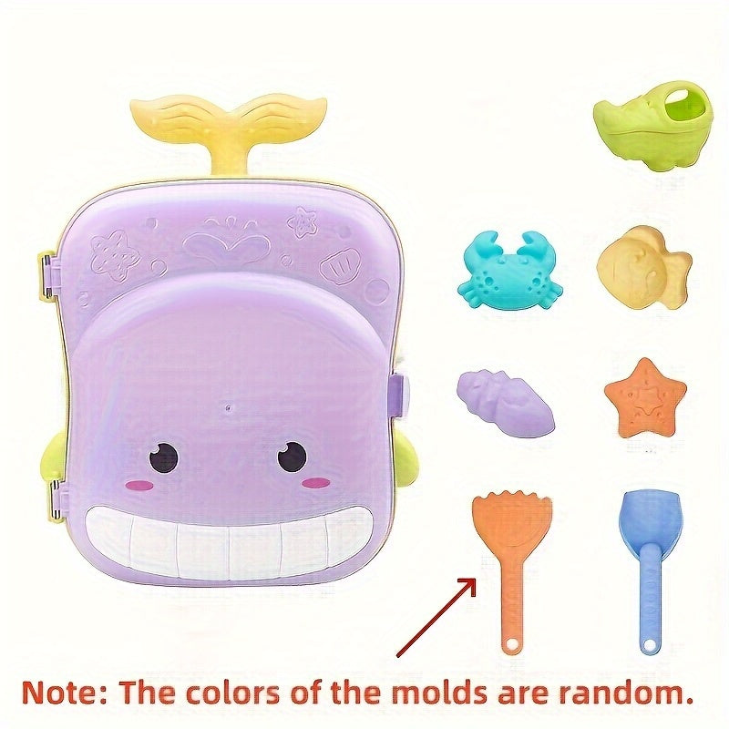 Set igračaka za plažu s motivom kita za bebe – 8-dijelni putni komplet