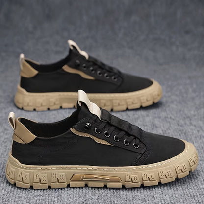 Zapatos de skate casuales sólidos para hombre: cómodos y seguros para uso al aire libre.