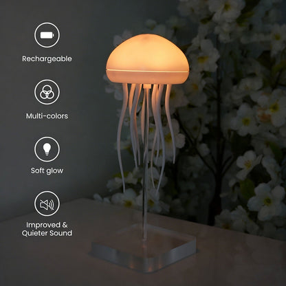 Lámpara de medusas recargable con cambio de color y control por sonido