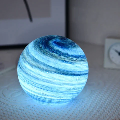 Lámpara lunar de cristal con 16 colores de luz y control remoto